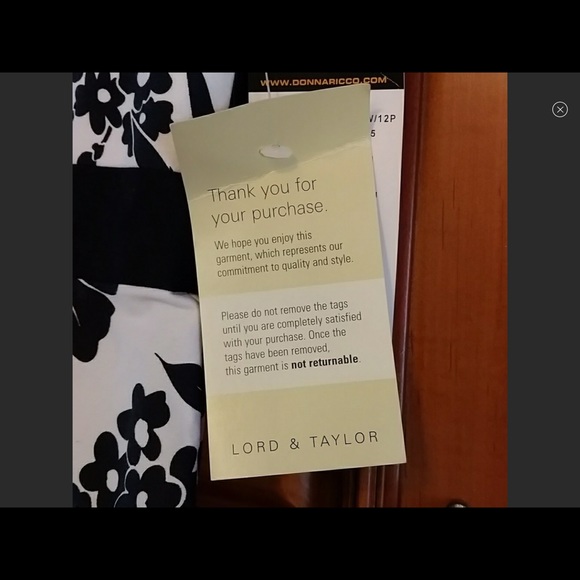 Donna Ricco Black White Floral Dress Sz 12P New - Picture 6 of 7